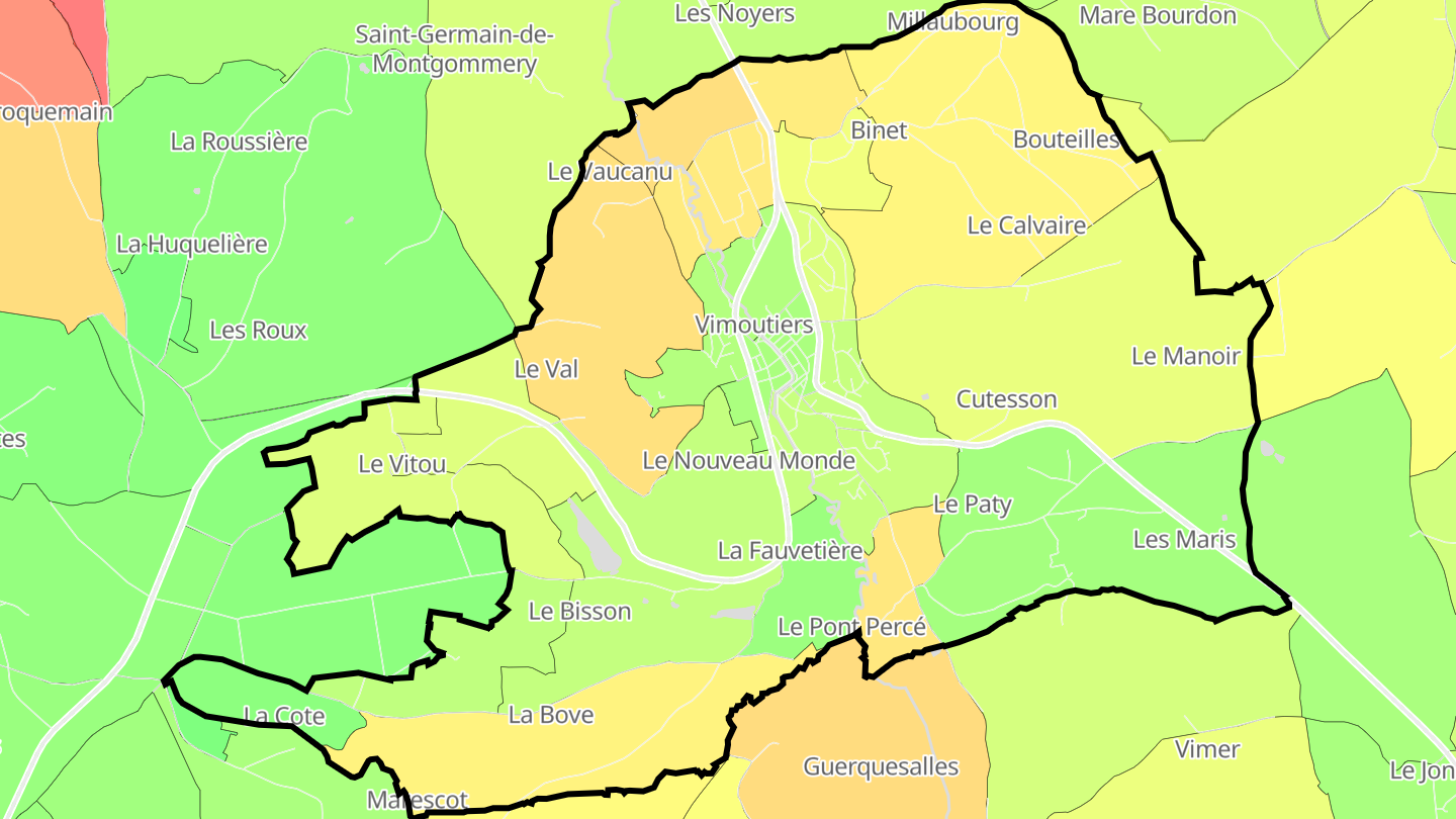 Carte des prix de l'immobilier Vimoutiers