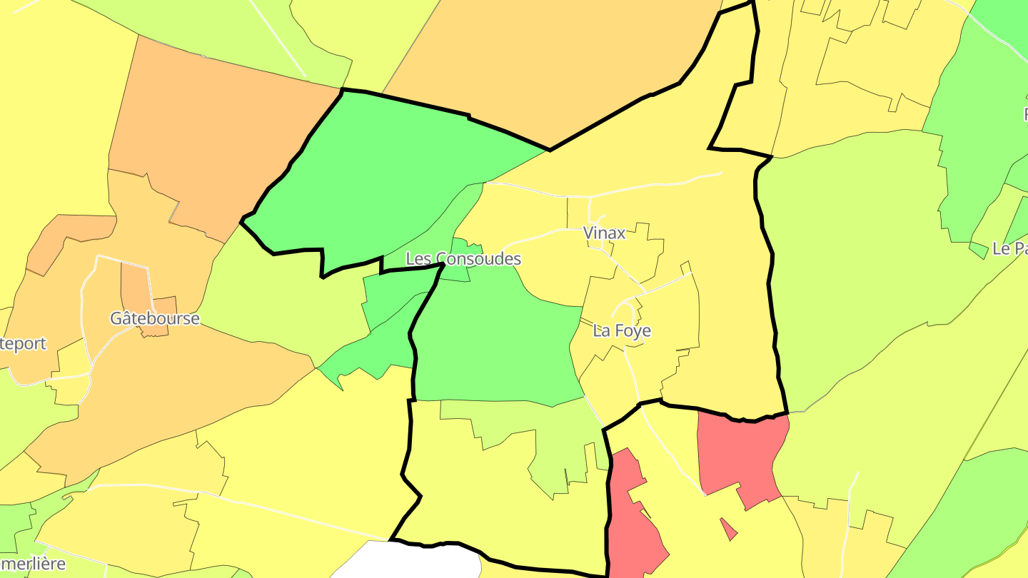 Carte des prix de l'immobilier Vinax