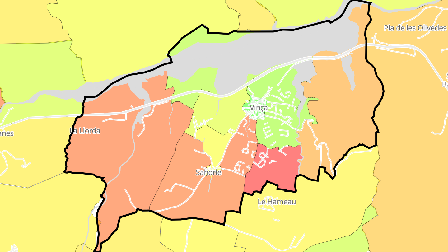 Carte des prix de l'immobilier Vinça