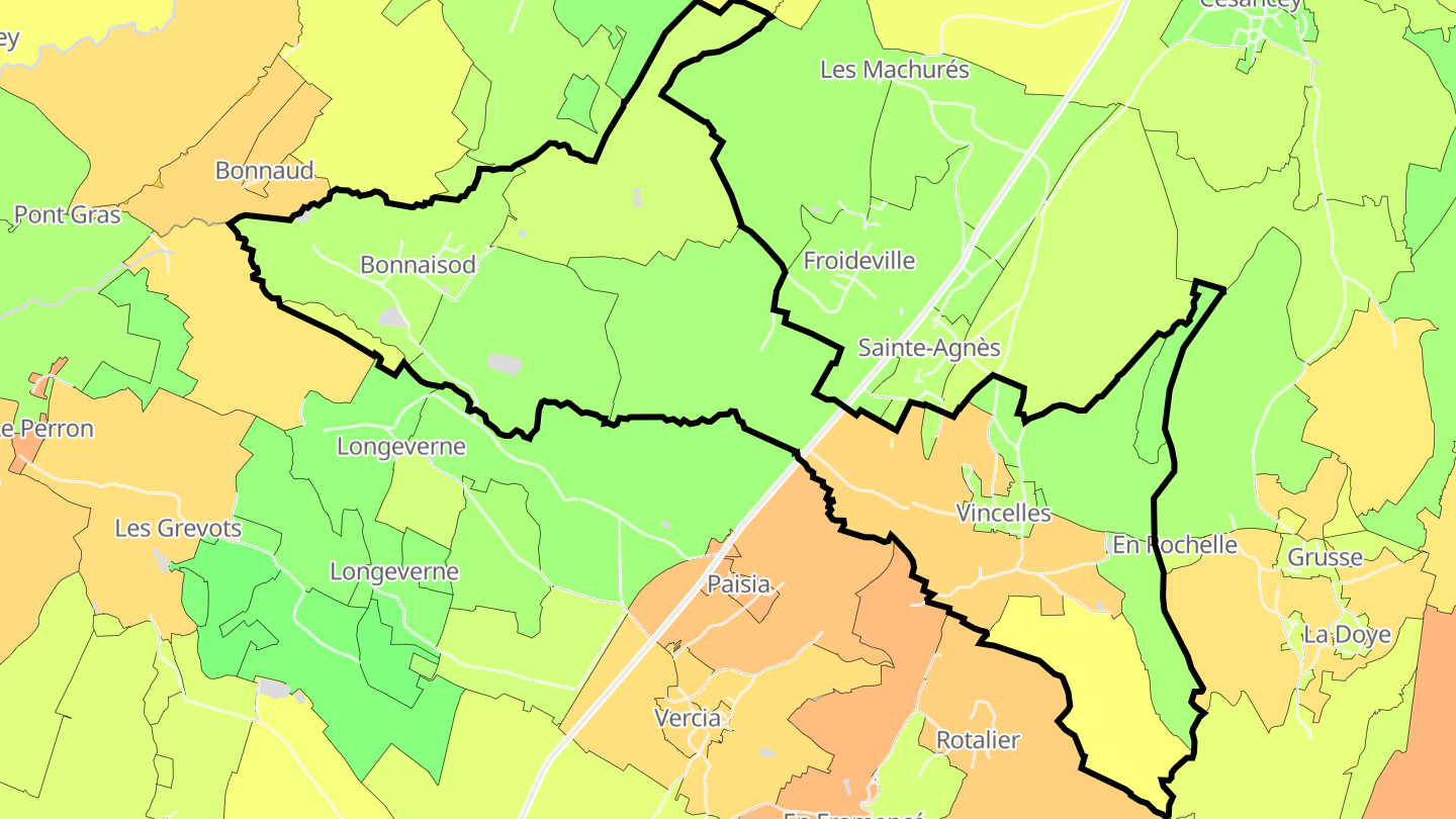 Carte des prix de l'immobilier Vincelles