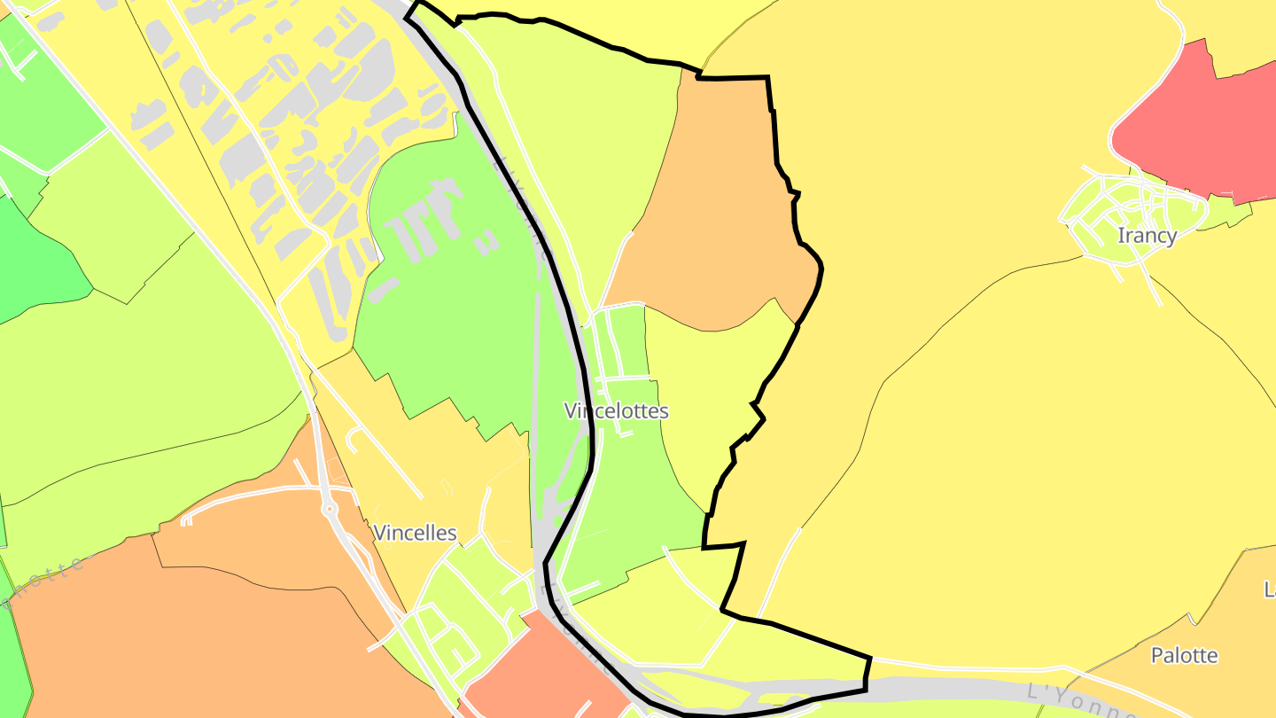 Carte des prix de l'immobilier Vincelottes