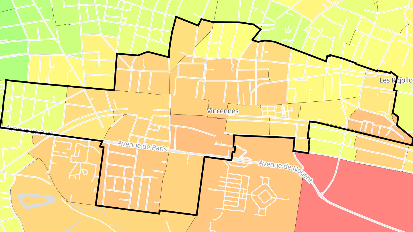 Carte des prix de l'immobilier Vincennes