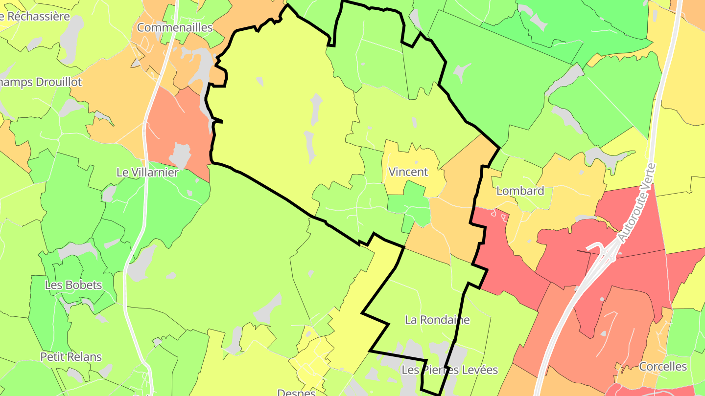 Carte des prix de l'immobilier Vincent