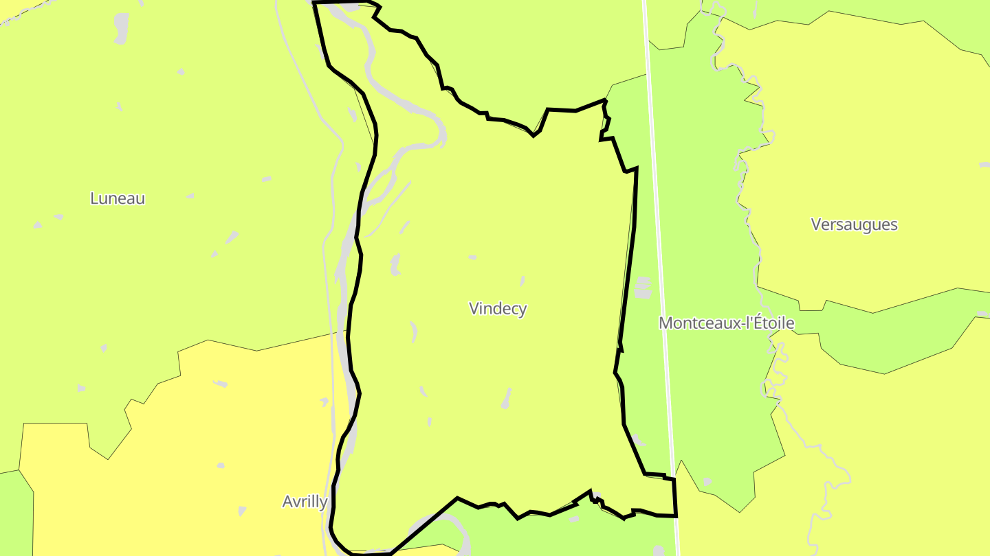 Carte des prix de l'immobilier Vindecy