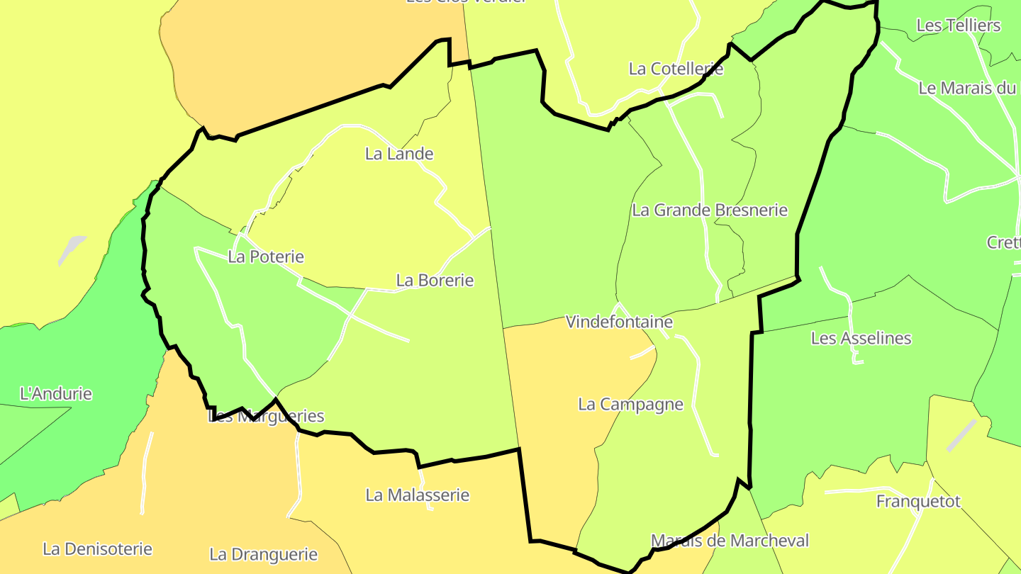 Carte des prix de l'immobilier Vindefontaine