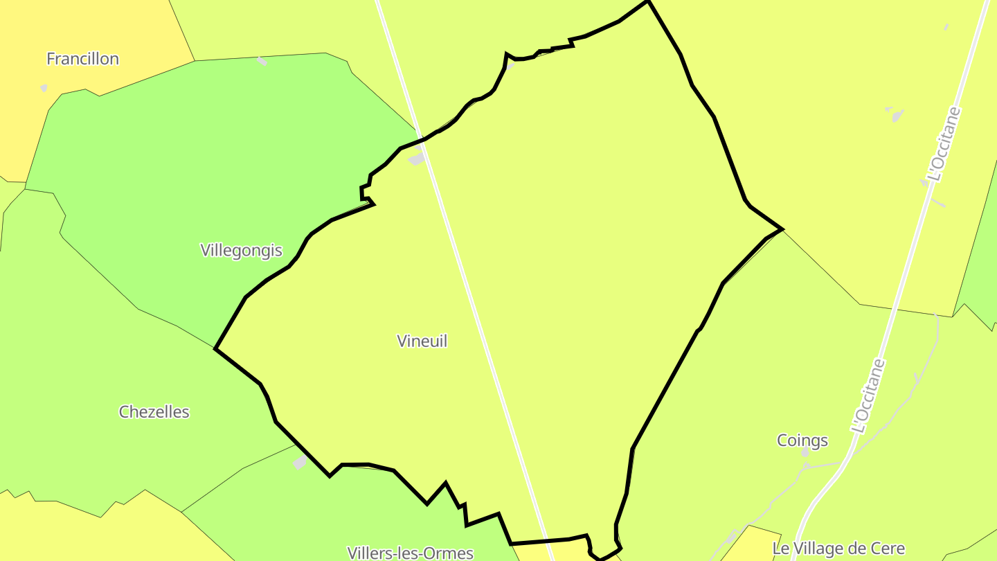 Carte des prix de l'immobilier Vineuil