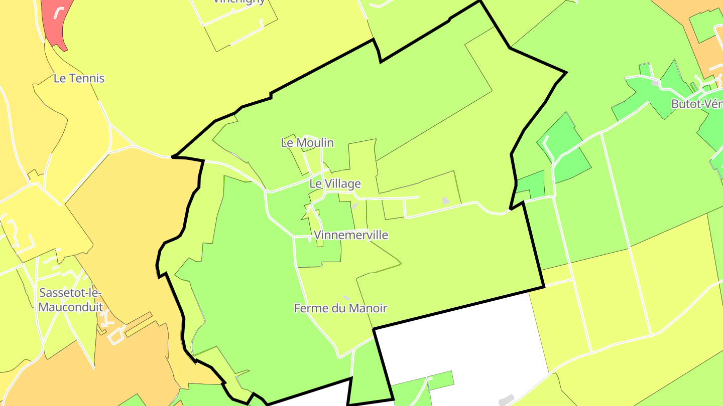 Carte des prix de l'immobilier Vinnemerville