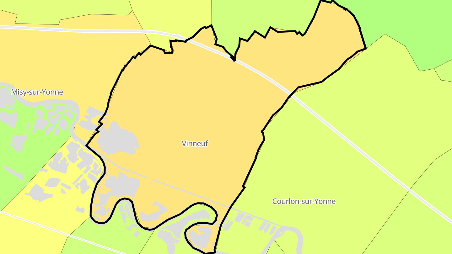 Carte des prix de l'immobilier Vinneuf