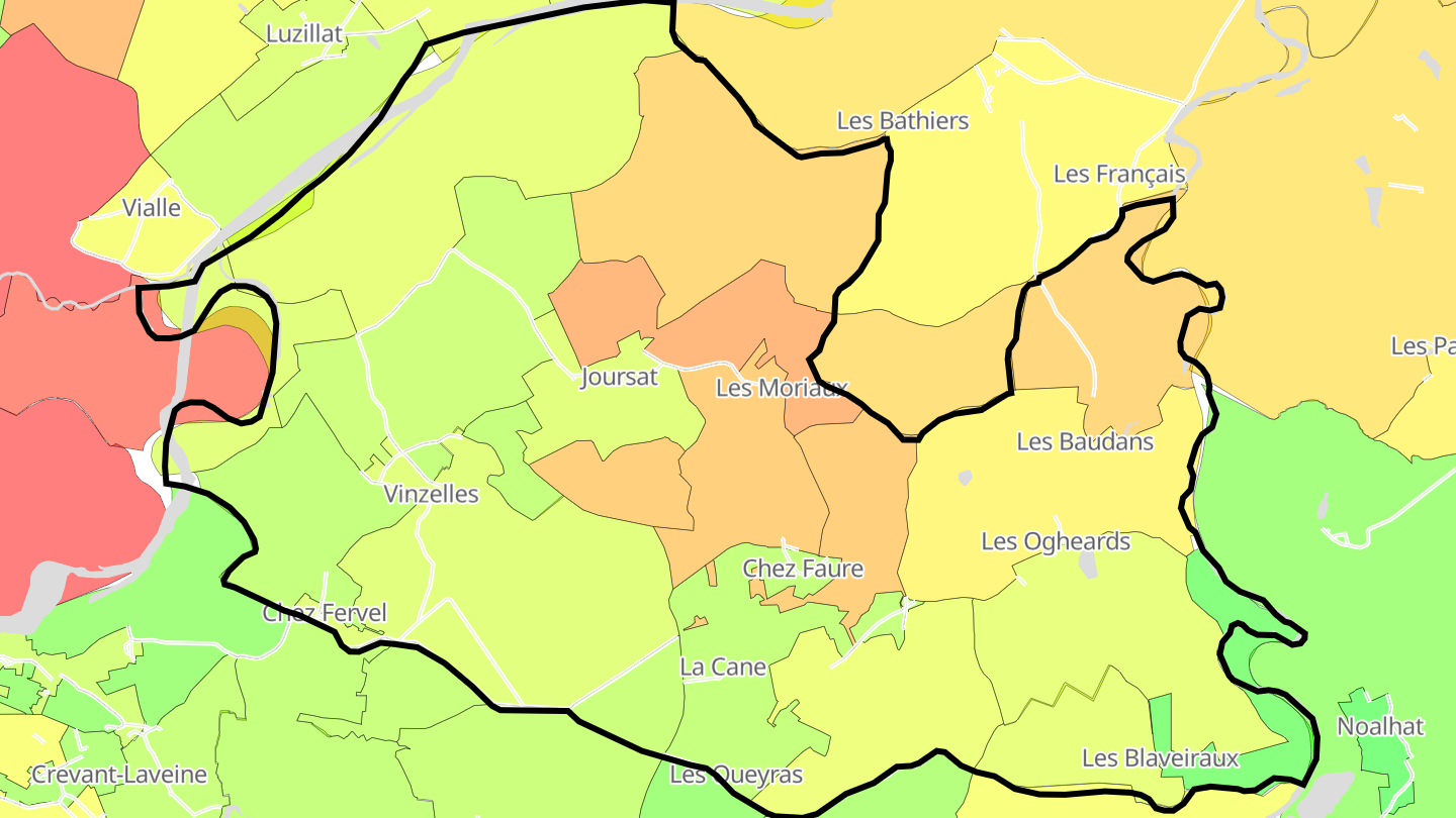 Carte des prix de l'immobilier Vinzelles