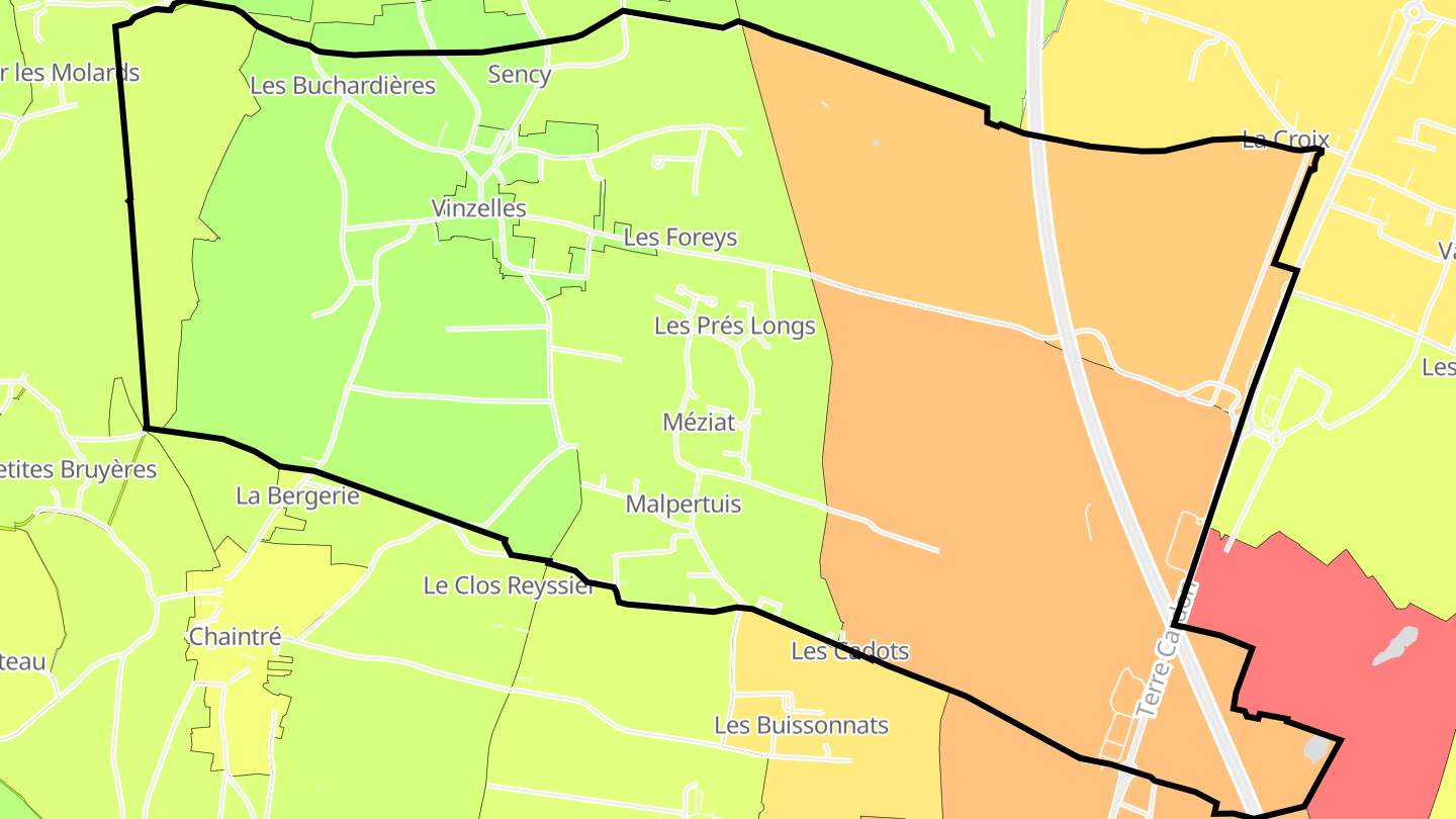 Carte des prix de l'immobilier Vinzelles