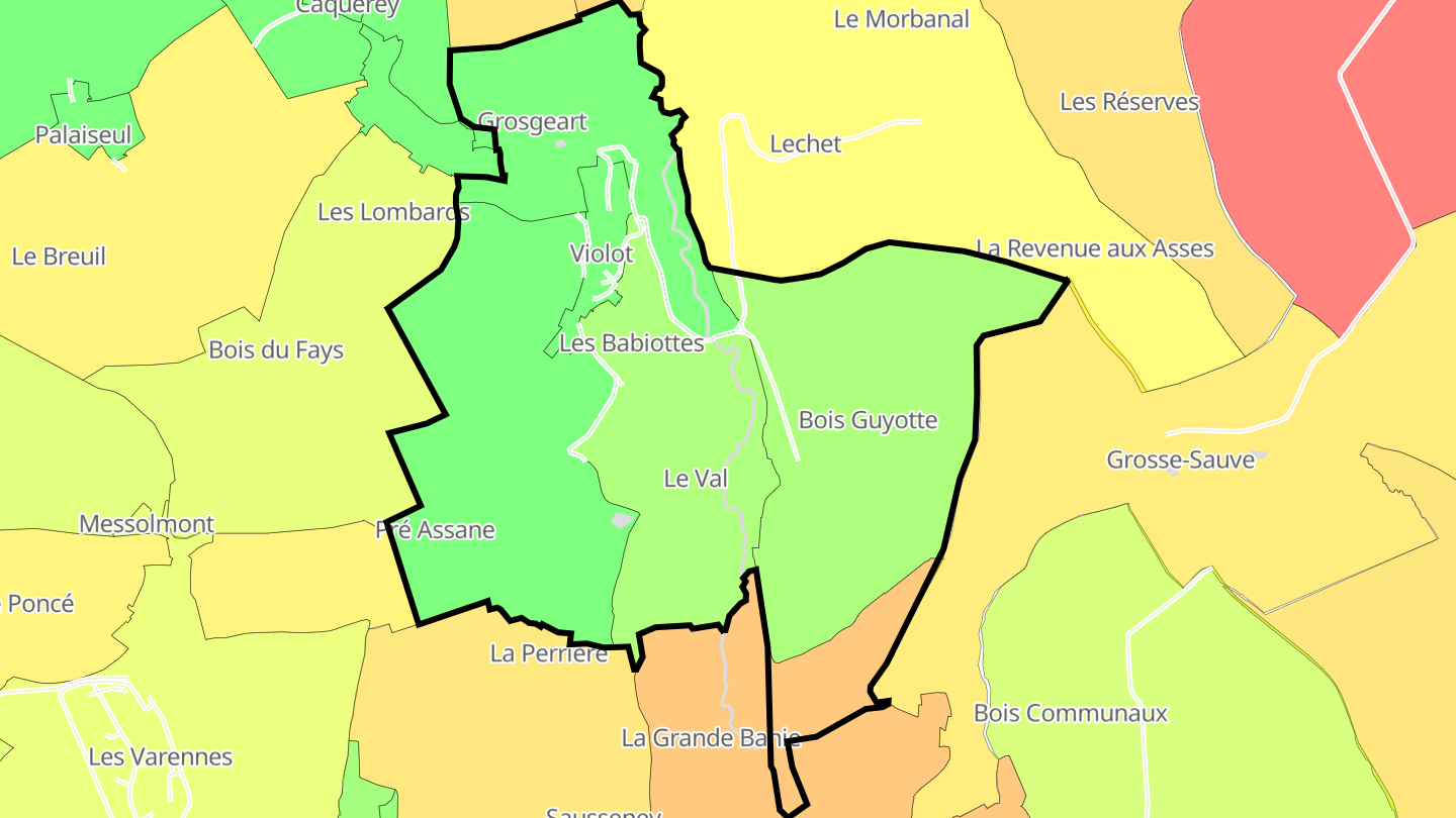 Carte des prix de l'immobilier Violot