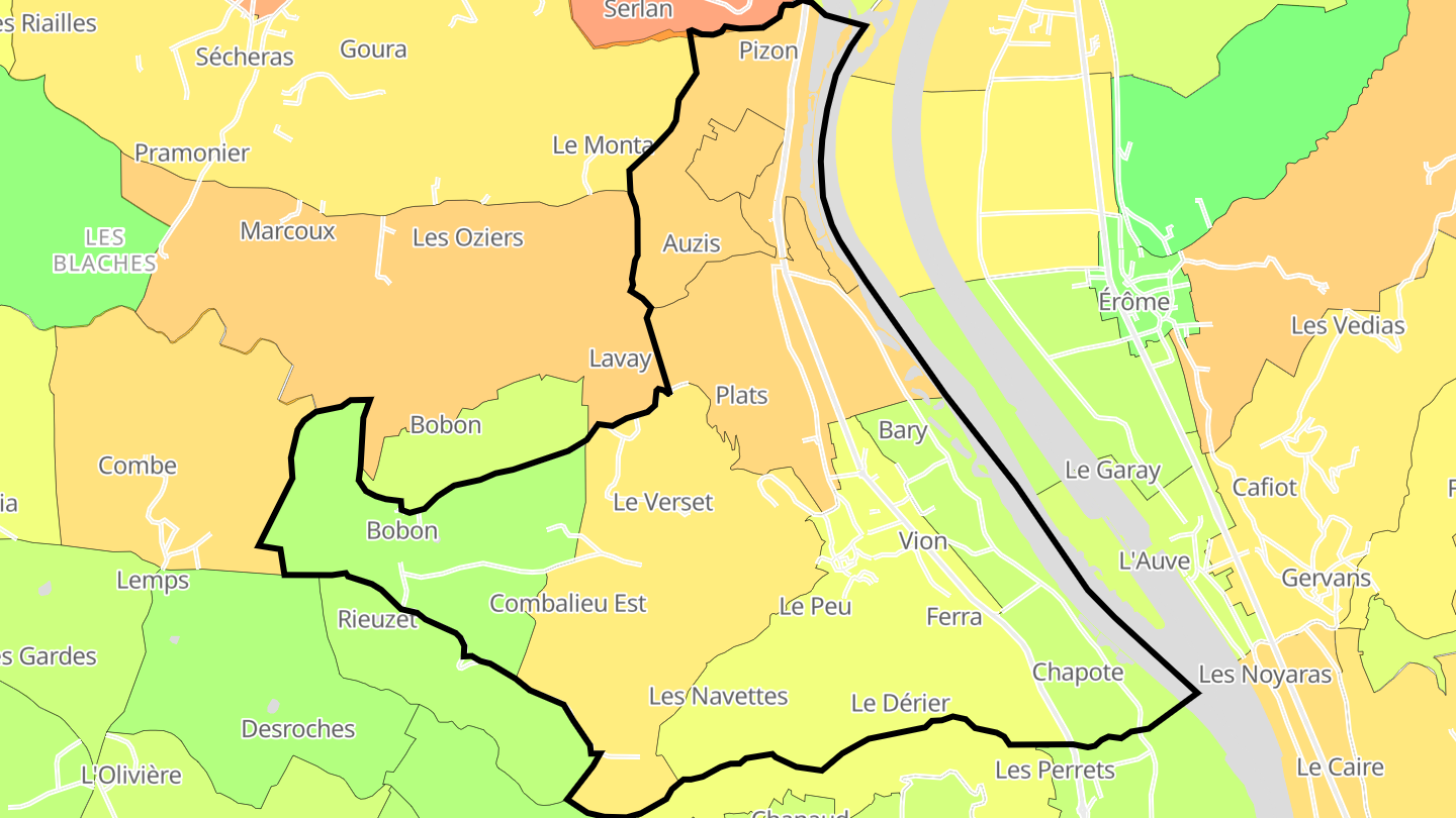Carte des prix de l'immobilier Vion