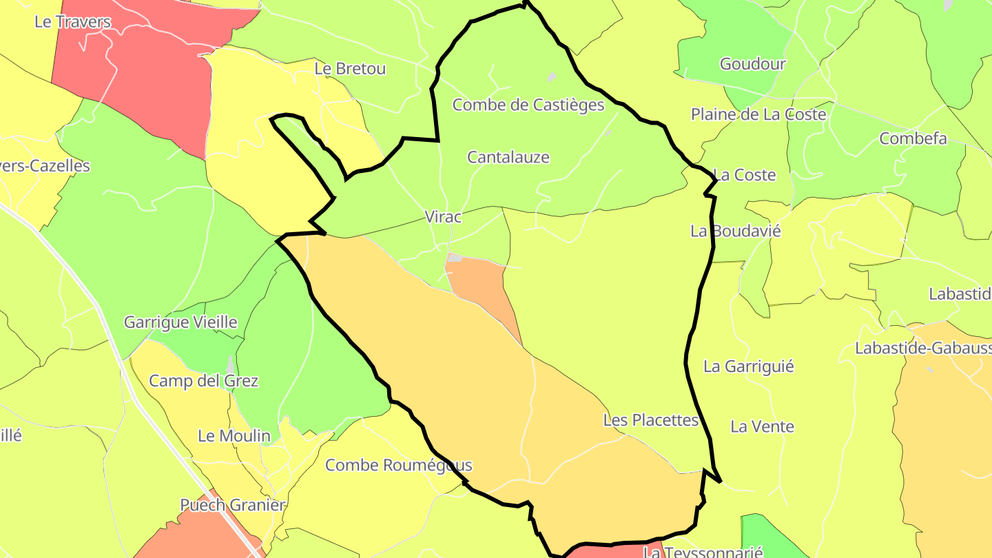Carte des prix de l'immobilier Virac