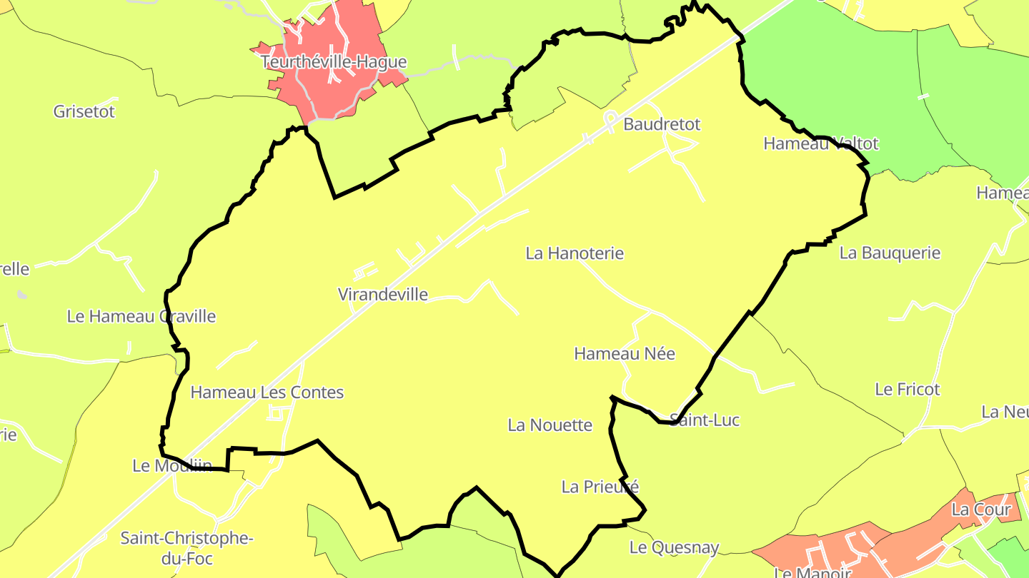 Carte des prix de l'immobilier Virandeville