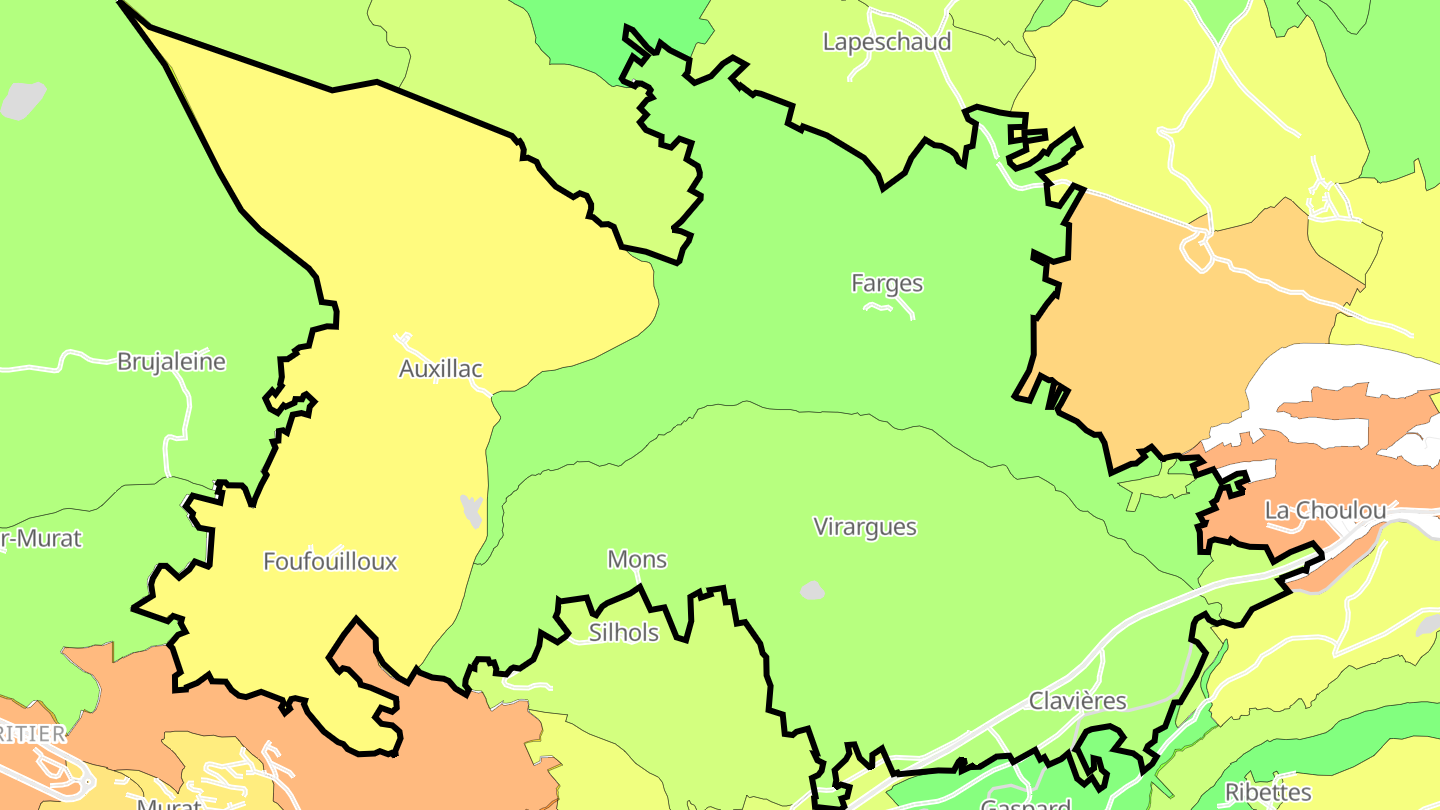 Carte des prix de l'immobilier Virargues