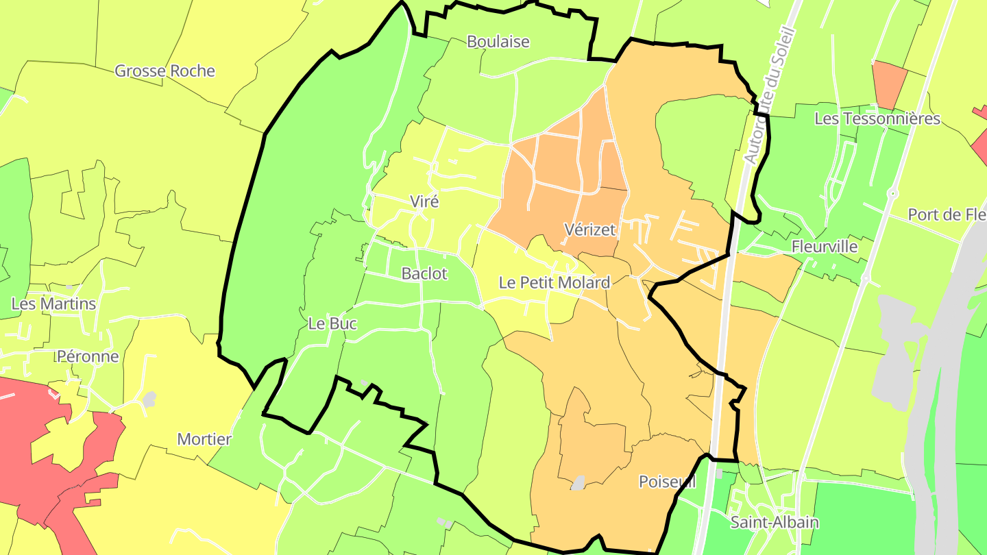 Carte des prix de l'immobilier Viré