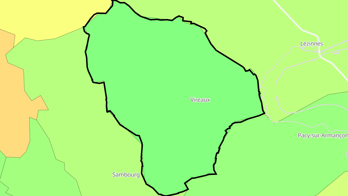 Carte des prix de l'immobilier Vireaux