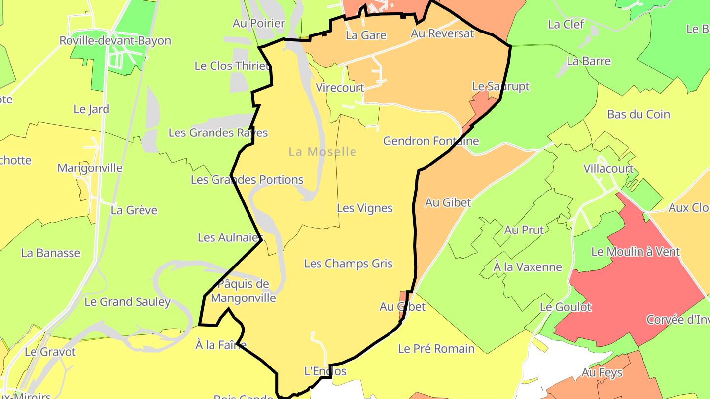 Carte des prix de l'immobilier Virecourt