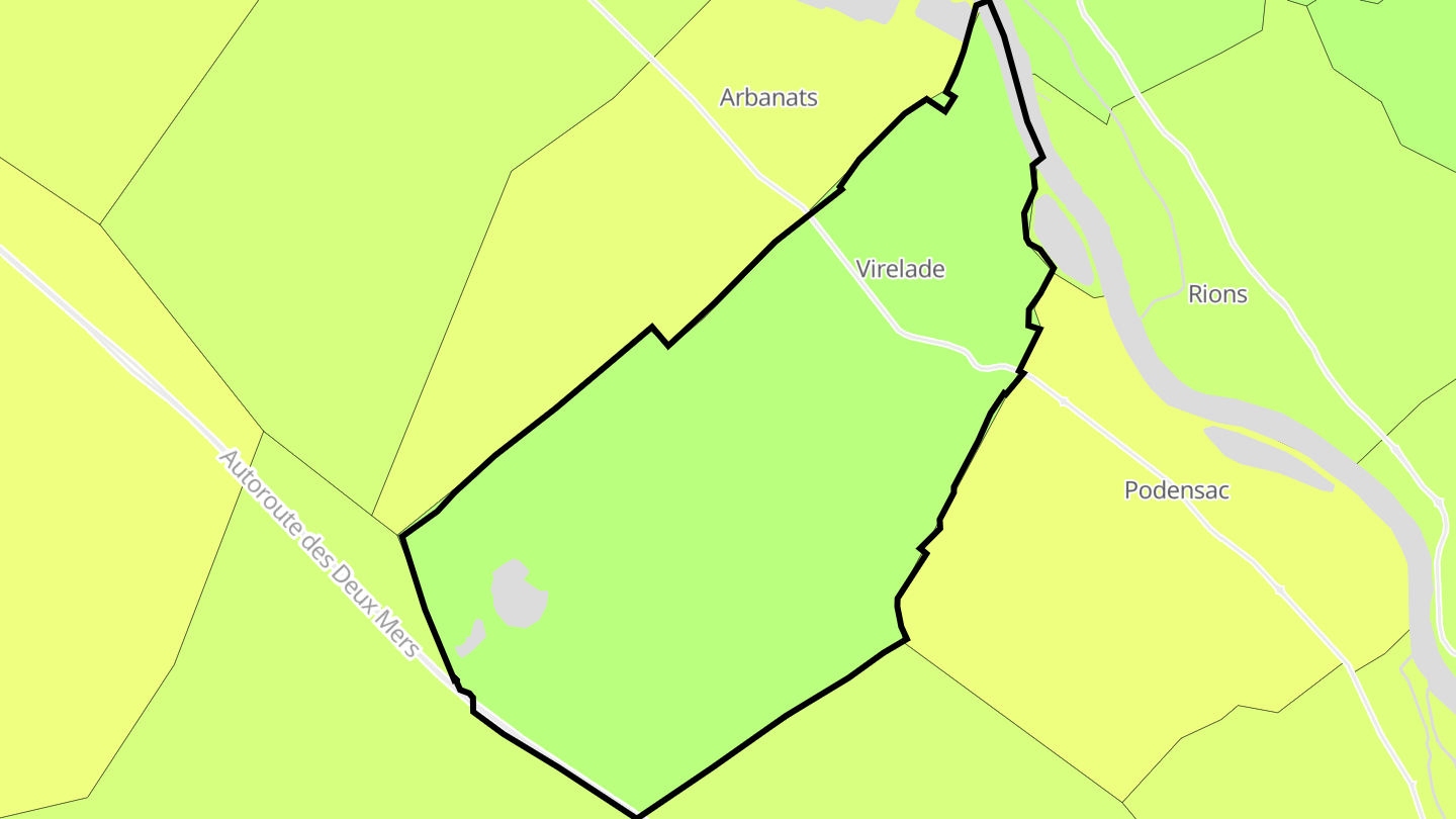 Carte des prix de l'immobilier Virelade