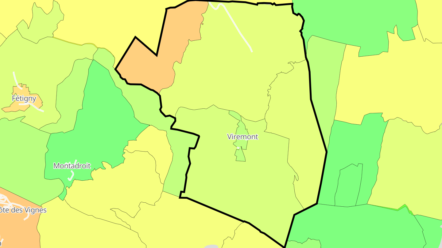 Carte des prix de l'immobilier Viremont