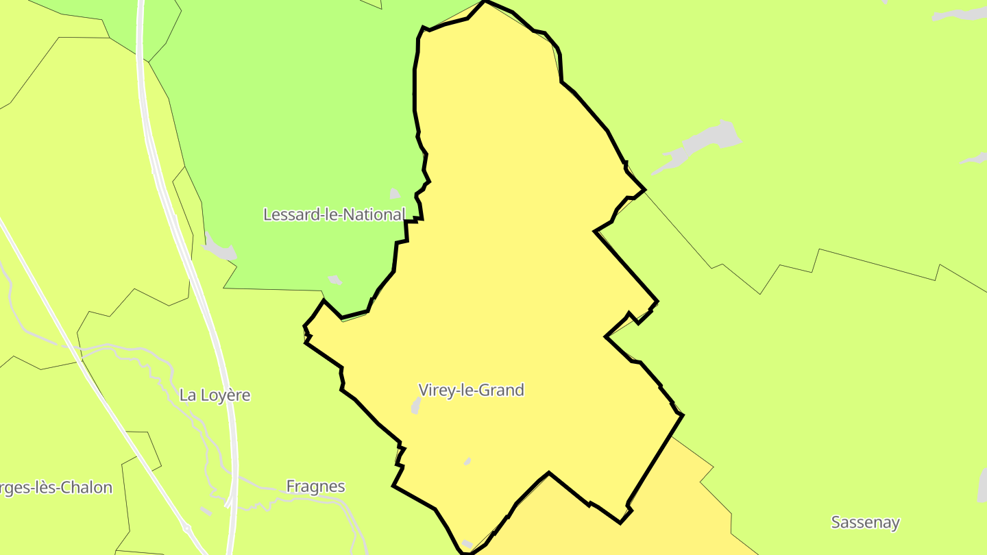 Carte des prix de l'immobilier Virey-le-Grand