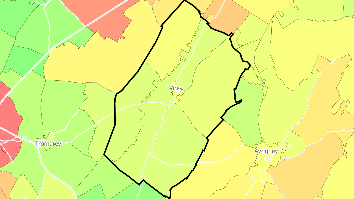 Carte des prix de l'immobilier Virey