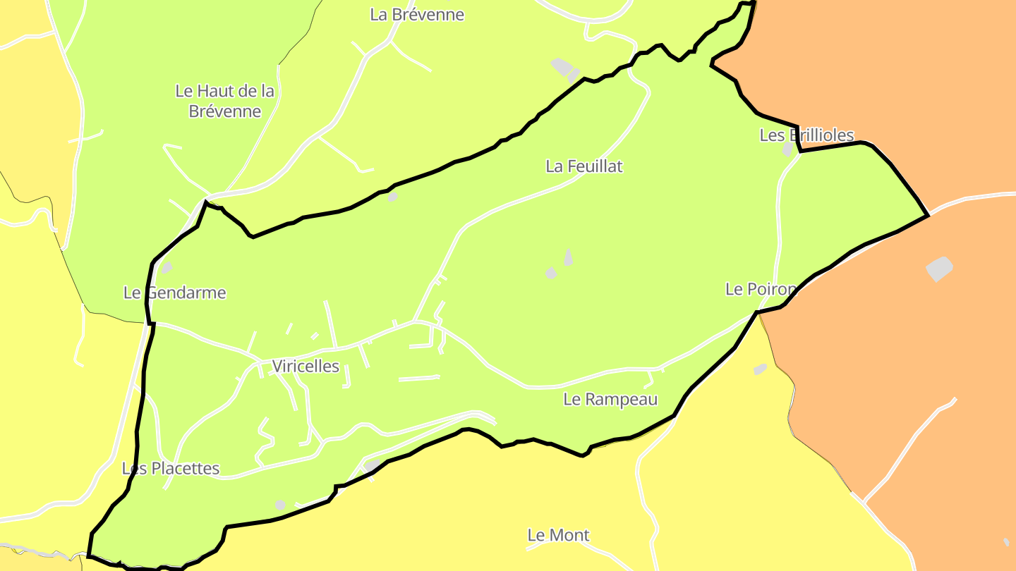 Carte des prix de l'immobilier Viricelles