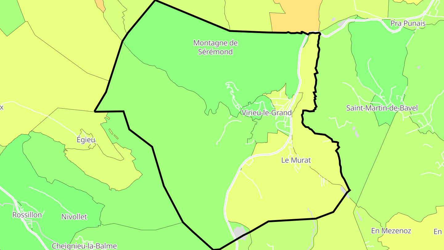 Carte des prix de l'immobilier Virieu-le-Grand