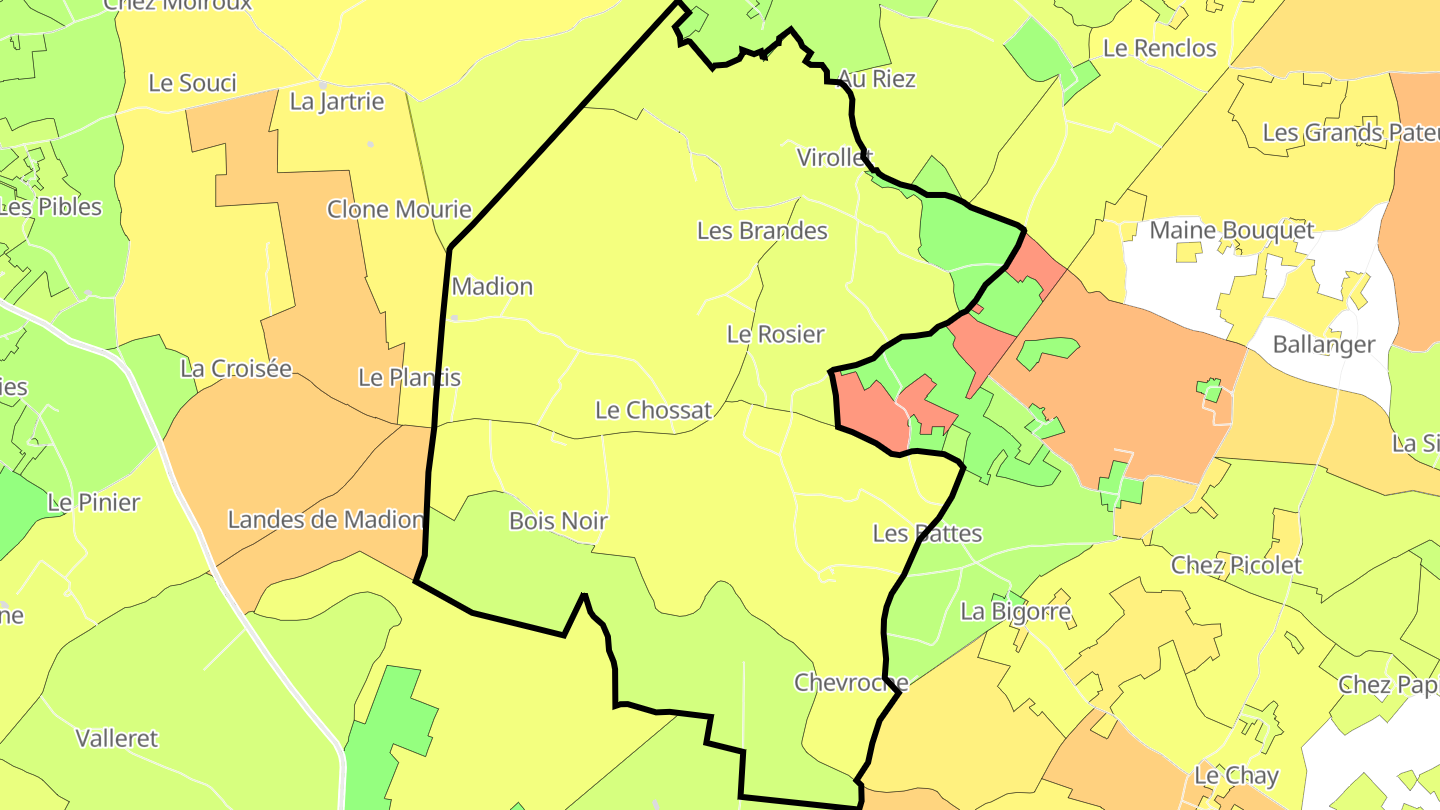 Carte des prix de l'immobilier Virollet