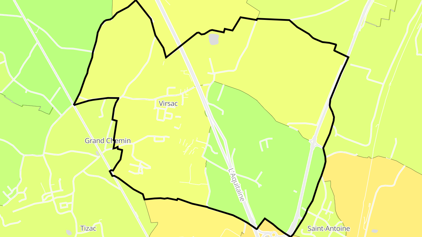 Carte des prix de l'immobilier Virsac