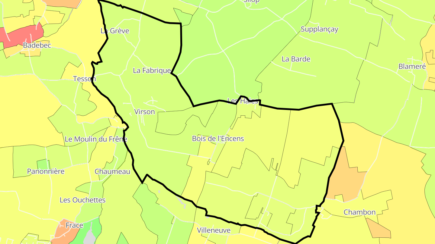 Carte des prix de l'immobilier Virson