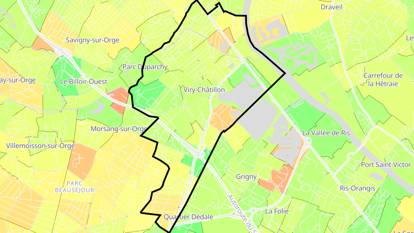 Carte des prix de l'immobilier Viry-Châtillon