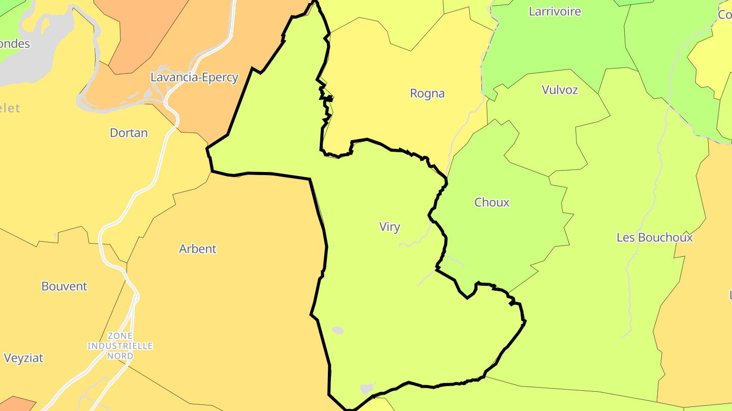 Carte des prix de l'immobilier Viry