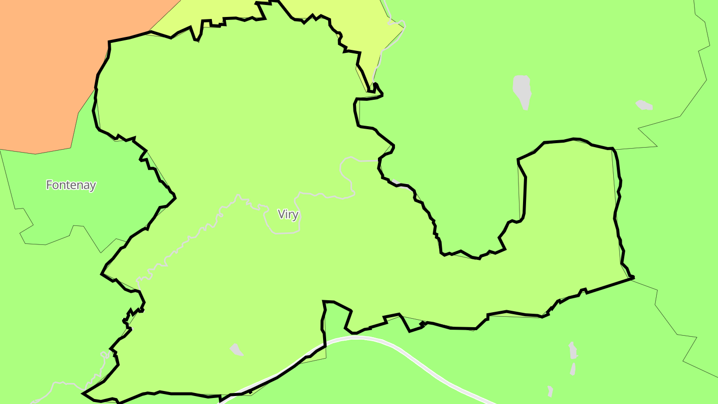 Carte des prix de l'immobilier Viry