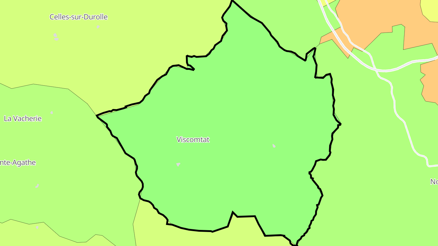Carte des prix de l'immobilier Viscomtat