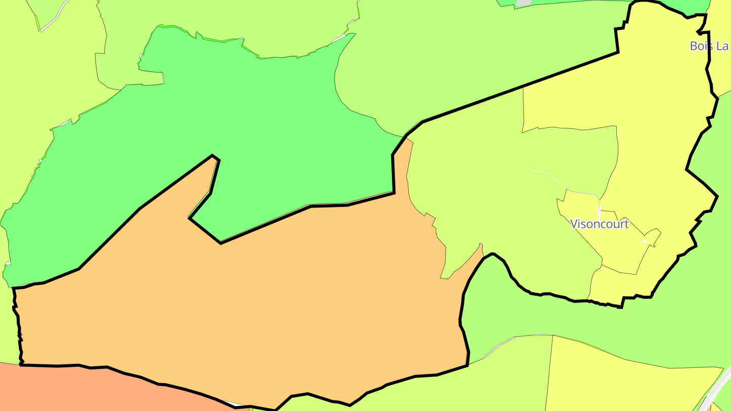 Carte des prix de l'immobilier Visoncourt