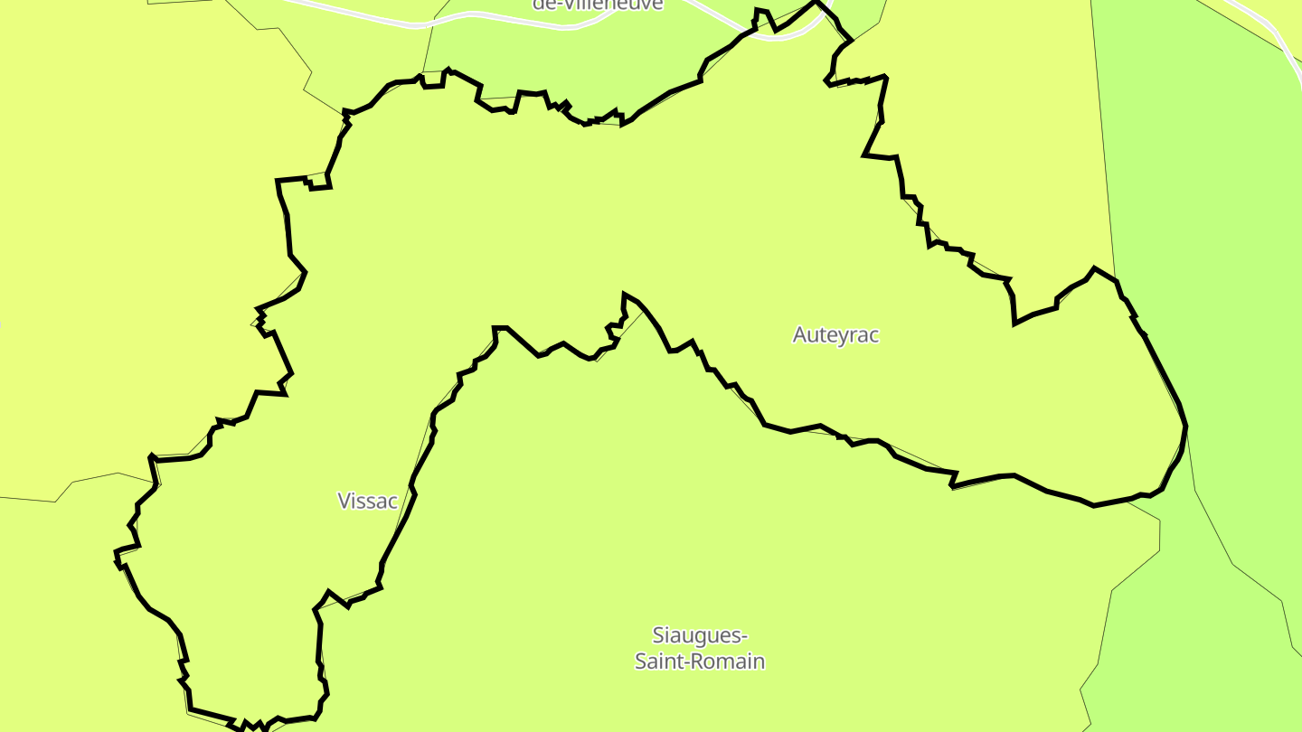 Carte des prix de l'immobilier Vissac-Auteyrac