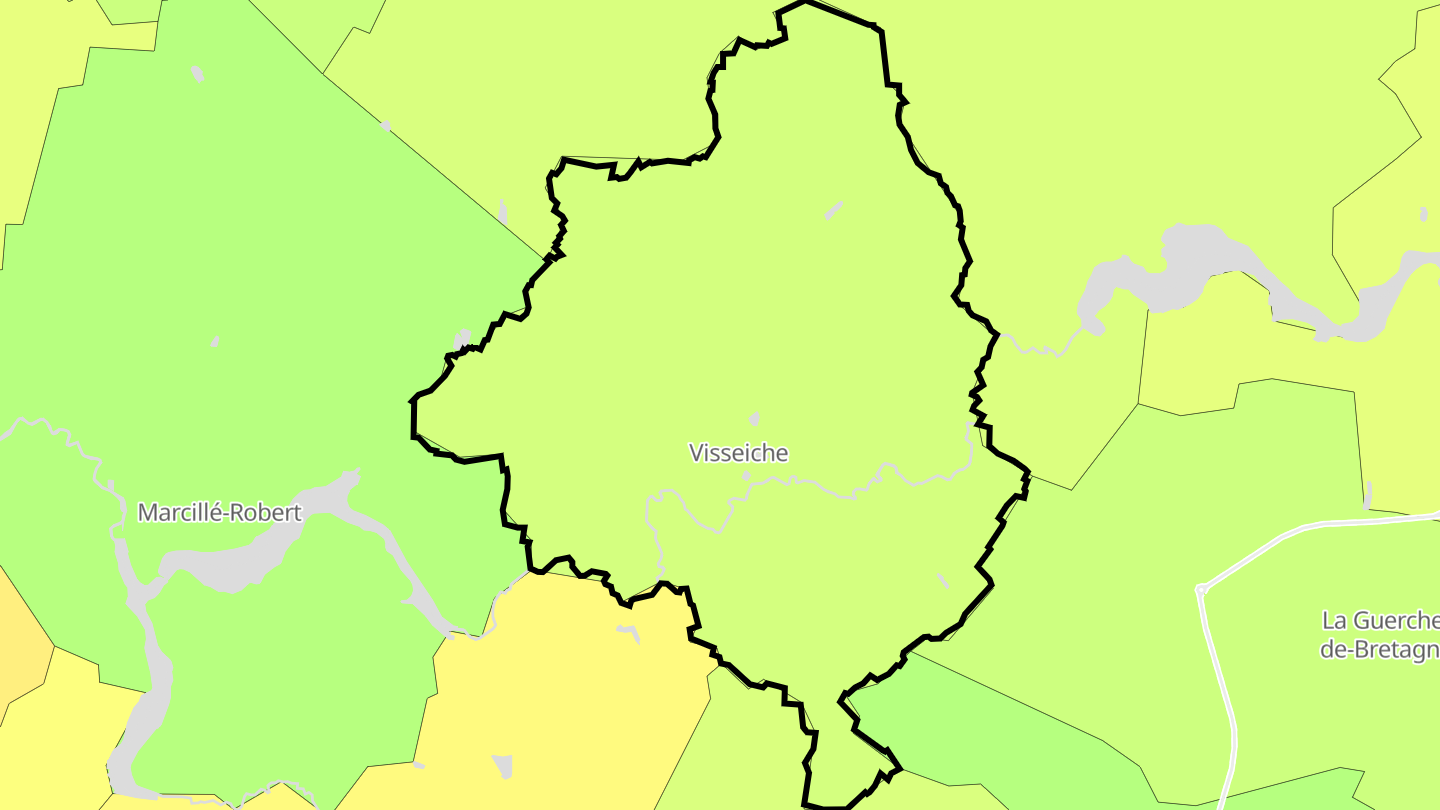 Carte des prix de l'immobilier Visseiche