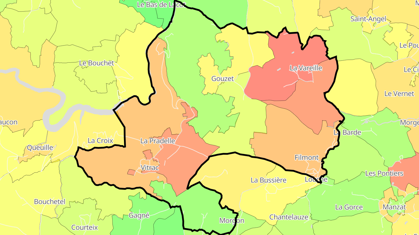 Carte des prix de l'immobilier Vitrac