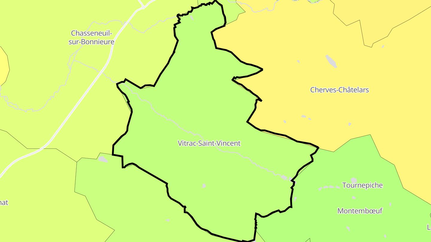 Carte des prix de l'immobilier Vitrac-Saint-Vincent