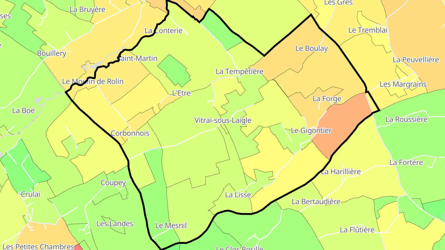 Carte des prix de l'immobilier Vitrai-sous-Laigle