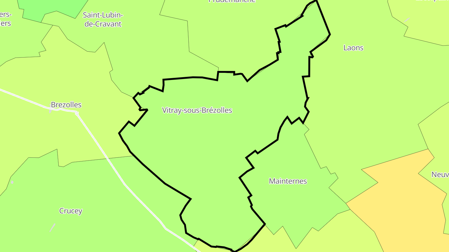 Carte des prix de l'immobilier Vitray-sous-Brézolles