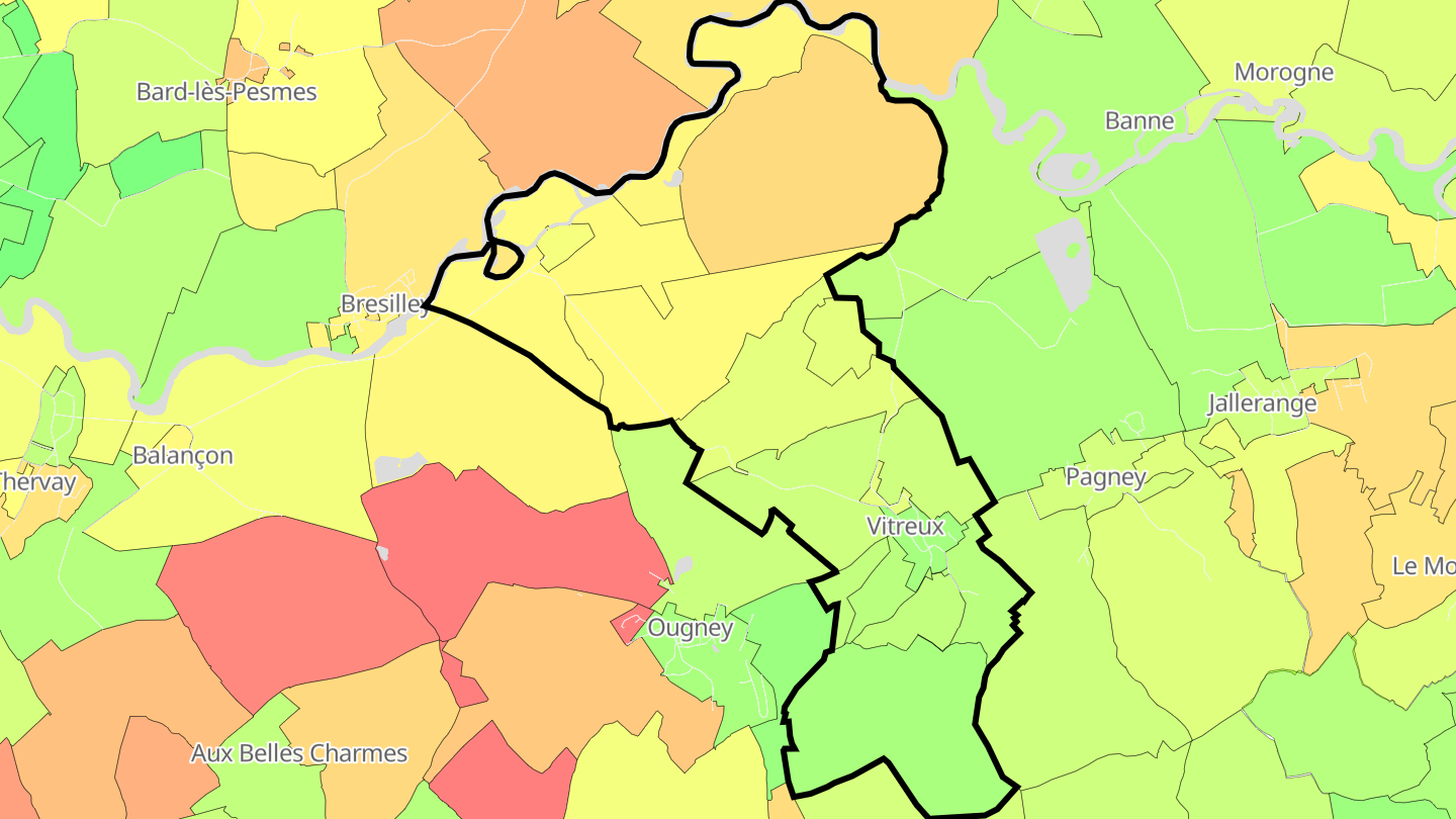 Carte des prix de l'immobilier Vitreux