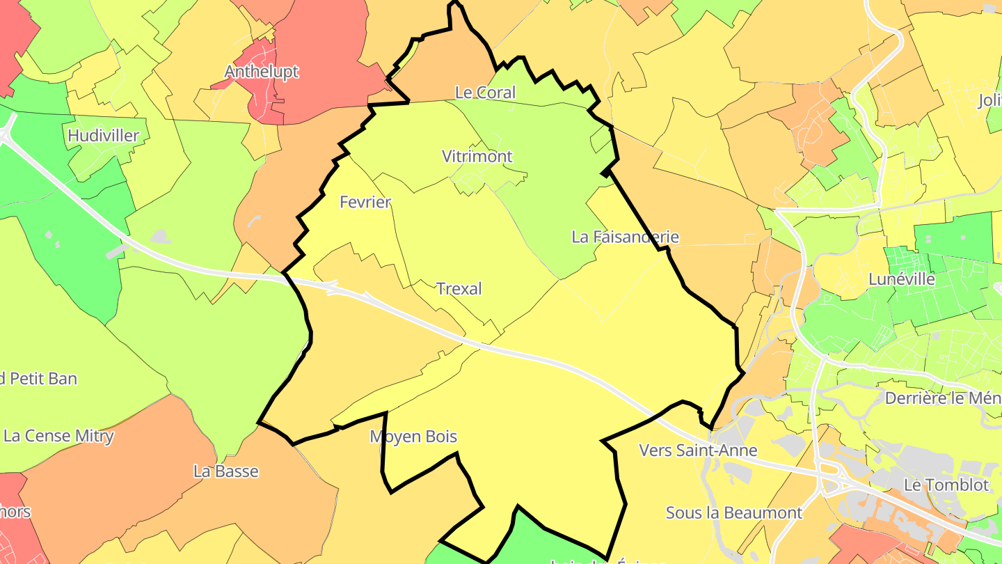 Carte des prix de l'immobilier Vitrimont