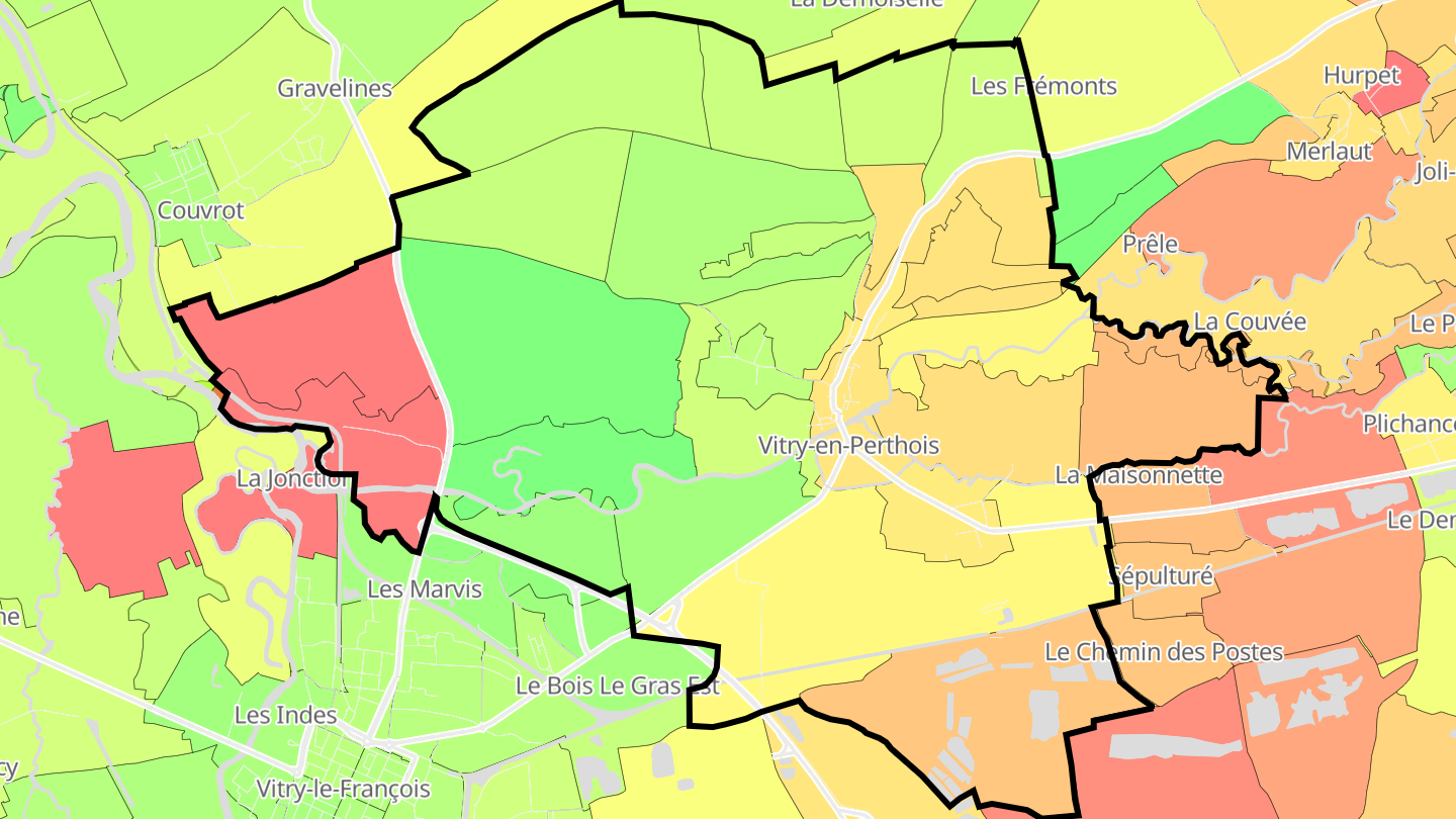 Carte des prix de l'immobilier Vitry-en-Perthois