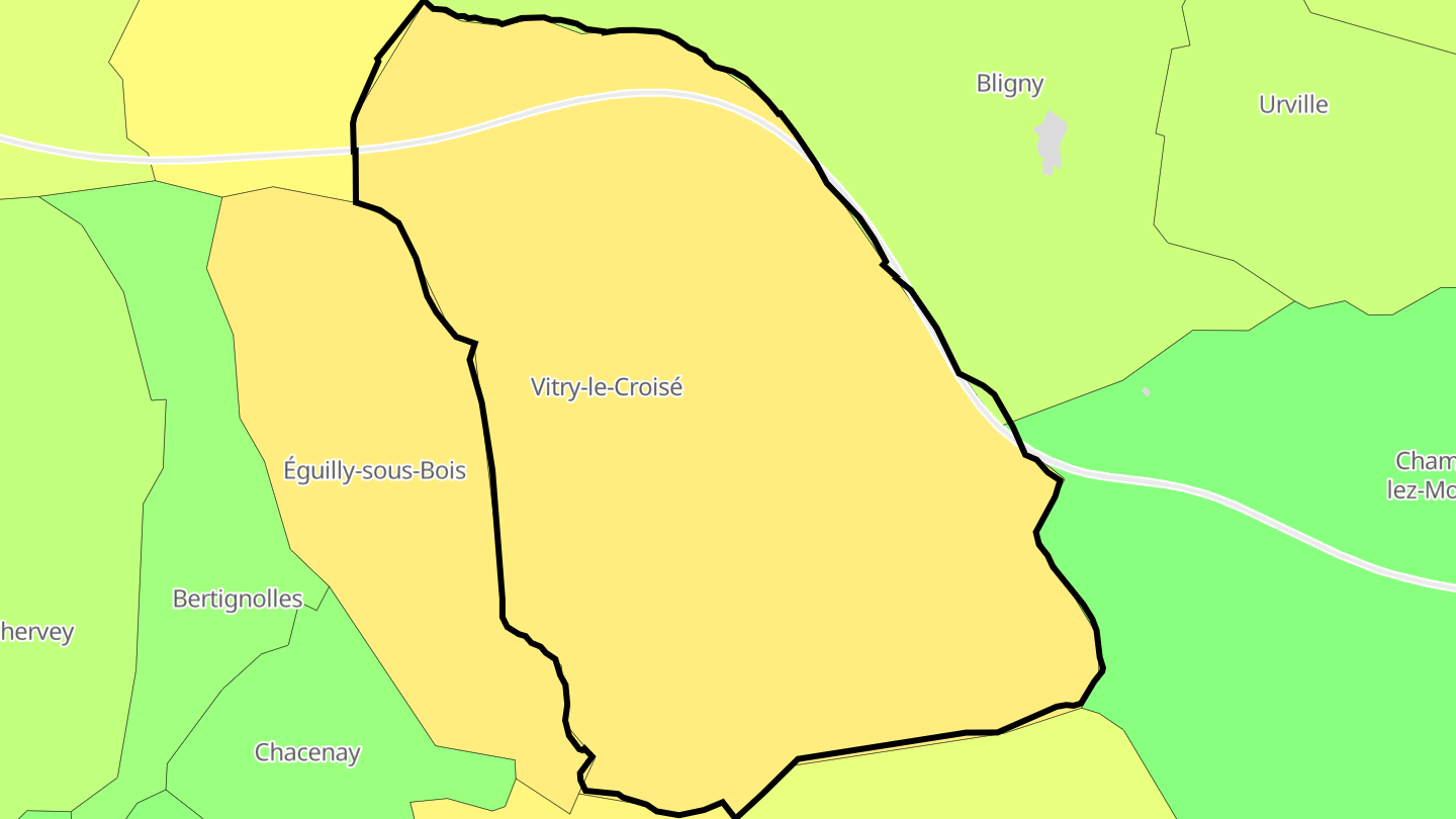 Carte des prix de l'immobilier Vitry-le-Croisé