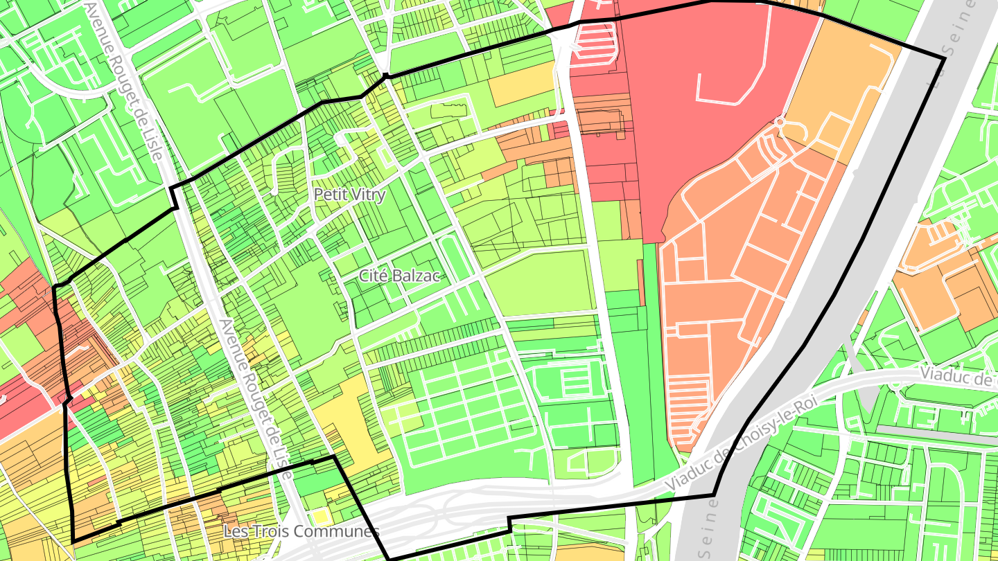 Carte des prix de l'immobilier Vitry Sud - Ardoines
