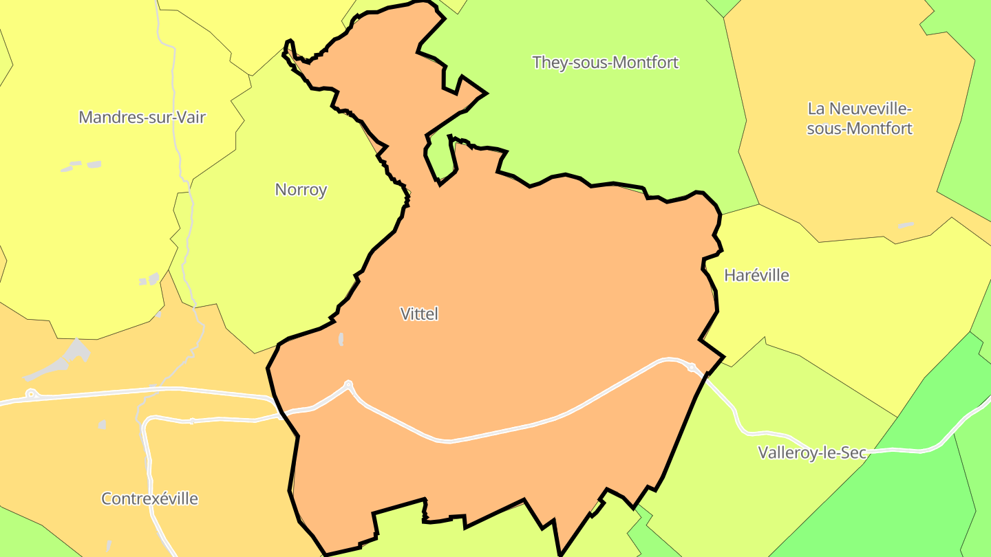 Carte des prix de l'immobilier Vittel