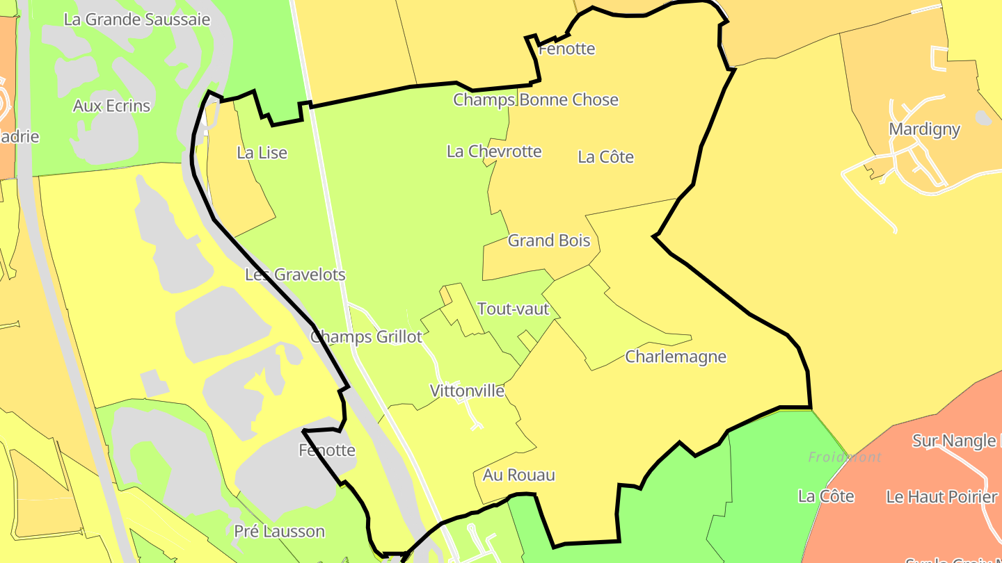 Carte des prix de l'immobilier Vittonville