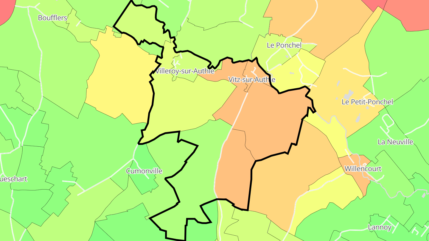 Carte des prix de l'immobilier Vitz-sur-Authie
